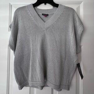 Vince Camuto Light Gray/silver shimmery Knit Top.  Great for the holidays!